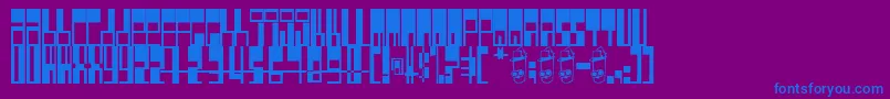 Pimpbot5000-Schriftart – Blaue Schriften auf violettem Hintergrund