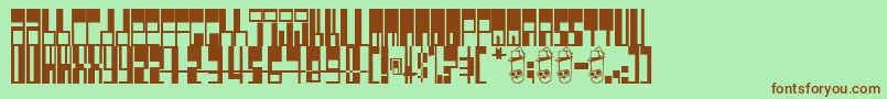 Pimpbot5000 Font – Brown Fonts on Green Background