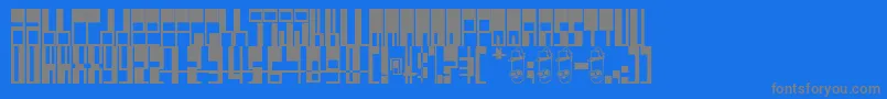 フォントPimpbot5000 – 青い背景に灰色の文字