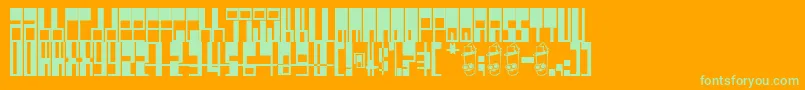 Pimpbot5000 Font – Green Fonts on Orange Background