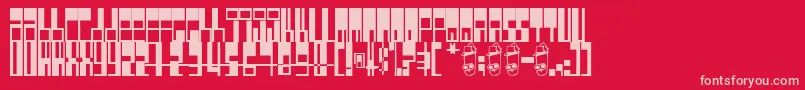 Pimpbot5000-Schriftart – Rosa Schriften auf rotem Hintergrund
