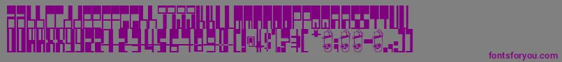 フォントPimpbot5000 – 紫色のフォント、灰色の背景
