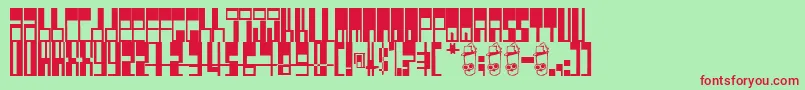 Pimpbot5000-fontti – punaiset fontit vihreällä taustalla