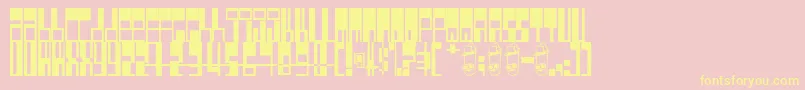 Pimpbot5000-fontti – keltaiset fontit vaaleanpunaisella taustalla