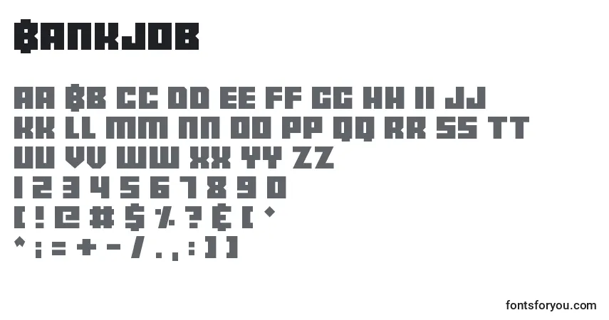 Fuente Bankjob - alfabeto, números, caracteres especiales