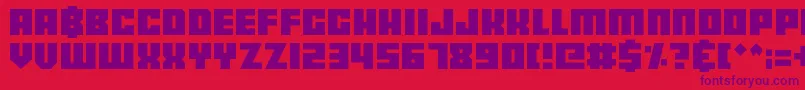 Bankjob Font – Purple Fonts on Red Background