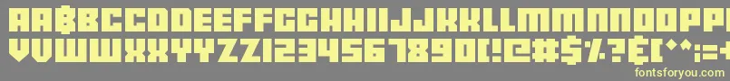 Weitere Informationen zur Bankjob-Schriftart Bankjob-Schriftart – Gelbe Schriften auf grauem Hintergrund