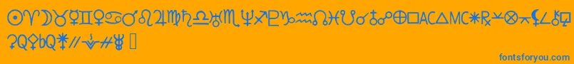 Astrodotbasic Font – Blue Fonts on Orange Background