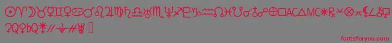 フォントAstrodotbasic – 赤い文字の灰色の背景