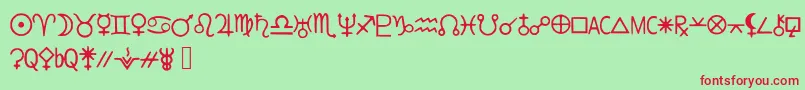 fuente Astrodotbasic – Fuentes Rojas Sobre Fondo Verde