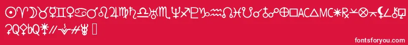Astrodotbasic-fontti – valkoiset fontit punaisella taustalla