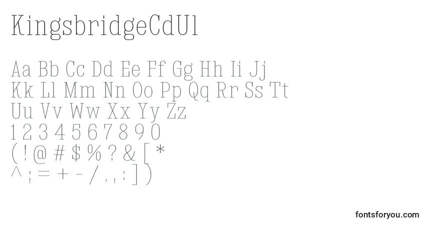 Fuente KingsbridgeCdUl - alfabeto, números, caracteres especiales