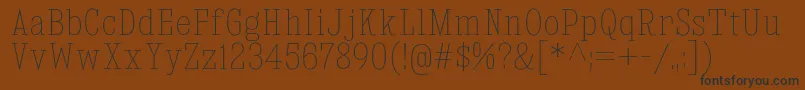 KingsbridgeCdUl-fontti – mustat fontit ruskealla taustalla