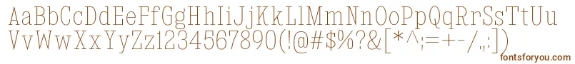 KingsbridgeCdUl-Schriftart – Braune Schriften auf weißem Hintergrund