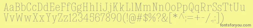 KingsbridgeCdUl Font – Gray Fonts on Yellow Background