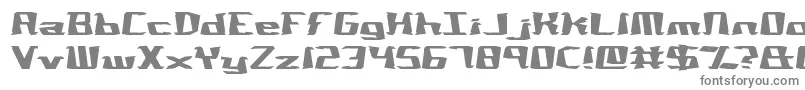 フォントNotQuiteRightBrk – 白い背景に灰色の文字