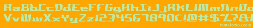 Шрифт NotQuiteRightBrk – зелёные шрифты на оранжевом фоне