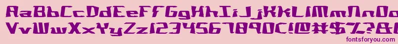 NotQuiteRightBrk-fontti – violetit fontit vaaleanpunaisella taustalla