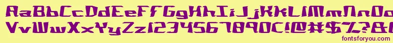 NotQuiteRightBrk Font – Purple Fonts on Yellow Background