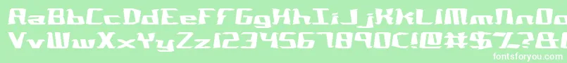 NotQuiteRightBrk-Schriftart – Weiße Schriften auf grünem Hintergrund