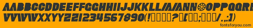 SfFortuneWheelItalic Font – Black Fonts on Orange Background