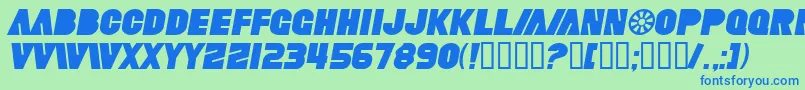 SfFortuneWheelItalic Font – Blue Fonts on Green Background