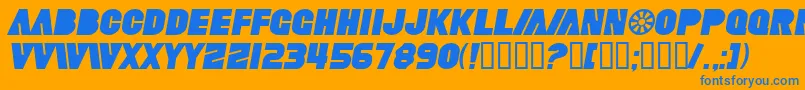 SfFortuneWheelItalic Font – Blue Fonts on Orange Background