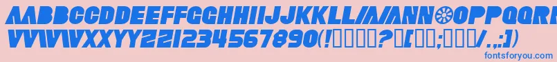SfFortuneWheelItalic Font – Blue Fonts on Pink Background