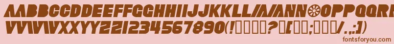 SfFortuneWheelItalic Font – Brown Fonts on Pink Background