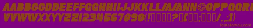 SfFortuneWheelItalic Font – Brown Fonts on Purple Background