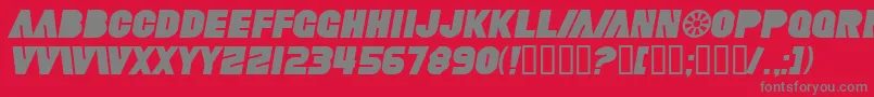 Czcionka SfFortuneWheelItalic – szare czcionki na czerwonym tle