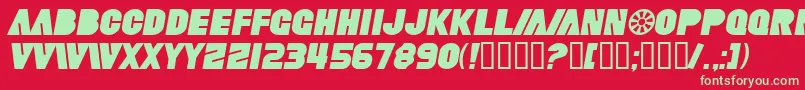 SfFortuneWheelItalic Font – Green Fonts on Red Background