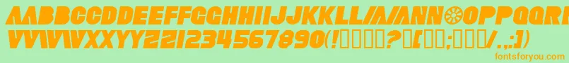 SfFortuneWheelItalic Font – Orange Fonts on Green Background