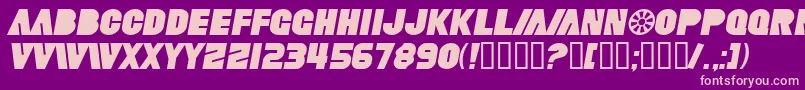 SfFortuneWheelItalic Font – Pink Fonts on Purple Background