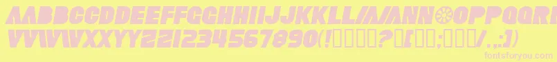 SfFortuneWheelItalic Font – Pink Fonts on Yellow Background