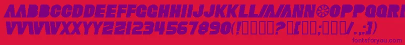フォントSfFortuneWheelItalic – 赤い背景に紫のフォント