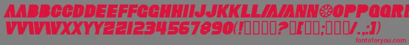 Шрифт SfFortuneWheelItalic – красные шрифты на сером фоне
