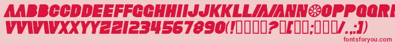 SfFortuneWheelItalic-Schriftart – Rote Schriften auf rosa Hintergrund