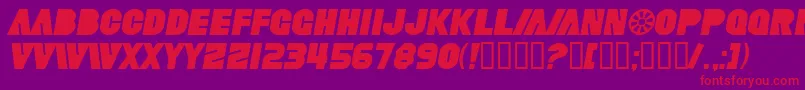 SfFortuneWheelItalic-Schriftart – Rote Schriften auf violettem Hintergrund