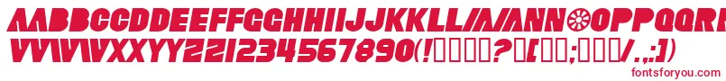 フォントSfFortuneWheelItalic – 白い背景に赤い文字