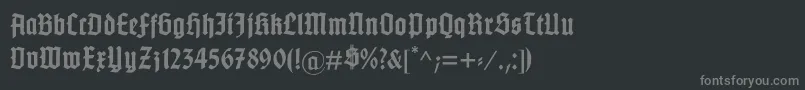 フォントGotenburgB – 黒い背景に灰色の文字