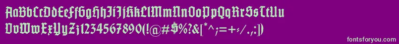 GotenburgB Font – Green Fonts on Purple Background