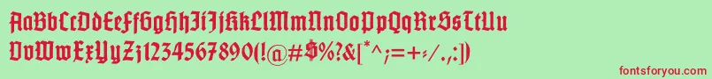GotenburgB Font – Red Fonts on Green Background