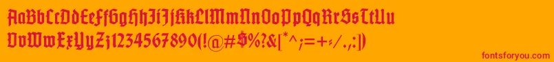 GotenburgB Font – Red Fonts on Orange Background