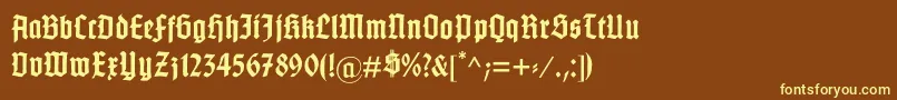 GotenburgB Font – Yellow Fonts on Brown Background