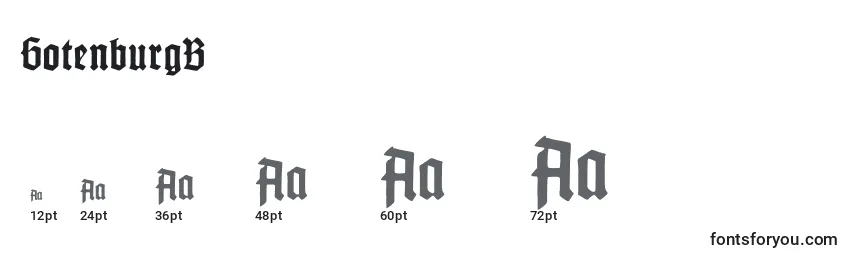 GotenburgB-fontin koot