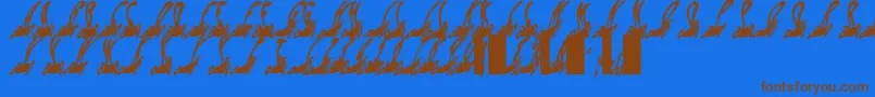 Habspasshavefun-Schriftart – Braune Schriften auf blauem Hintergrund