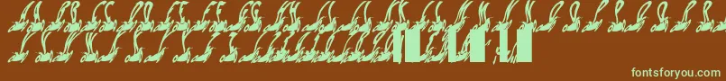 Шрифт Habspasshavefun – зелёные шрифты на коричневом фоне