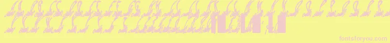 Habspasshavefun-fontti – vaaleanpunaiset fontit keltaisella taustalla