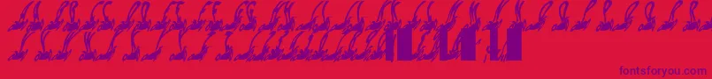 フォントHabspasshavefun – 赤い背景に紫のフォント